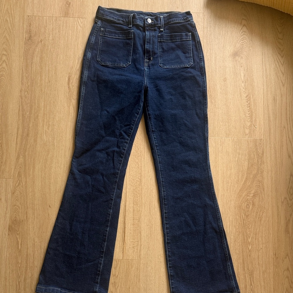 Outerknown High-Waist Dark Blue Flare Jeans for Women